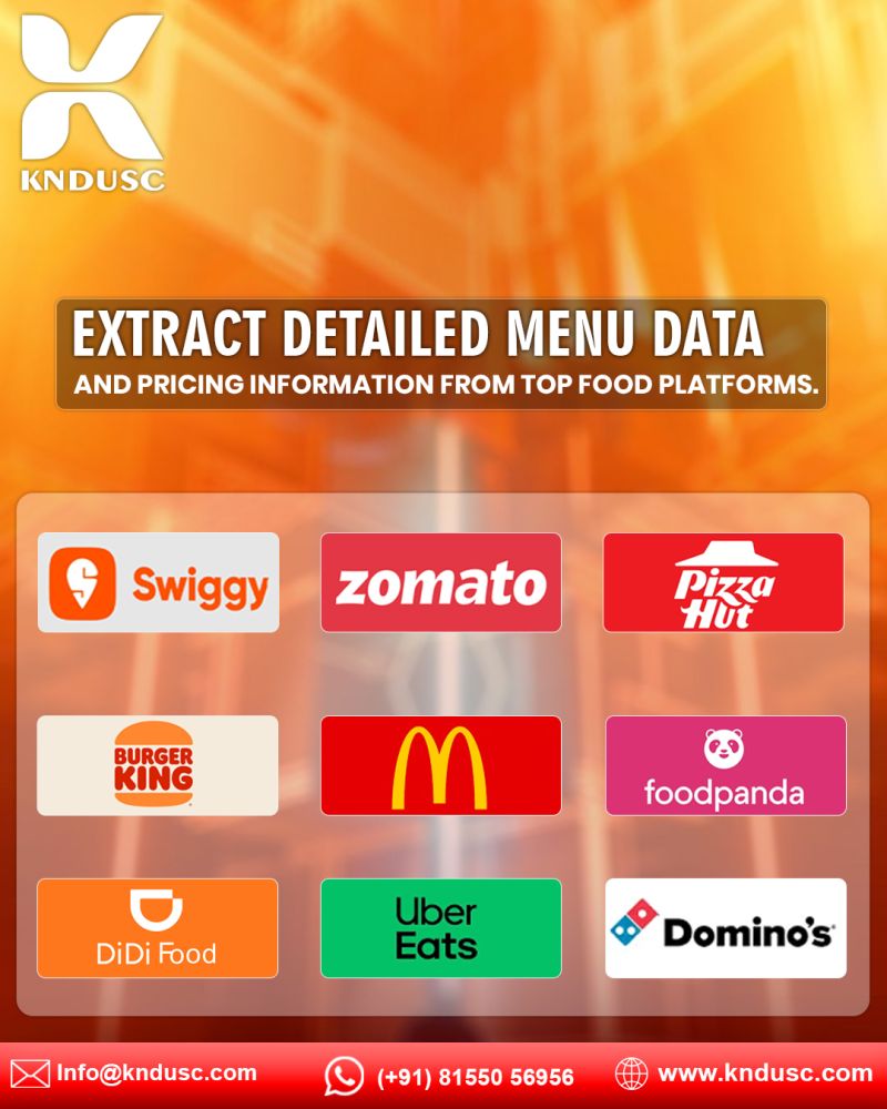 India Food Data Scraping: Real-Time Swiggy, Zomato, & QSR Insights by KNDUSC